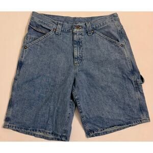 Vtg Lee Dungarees Carpenter Shorts Men's Size 30R Light Wash Denim 10.5" Inseam